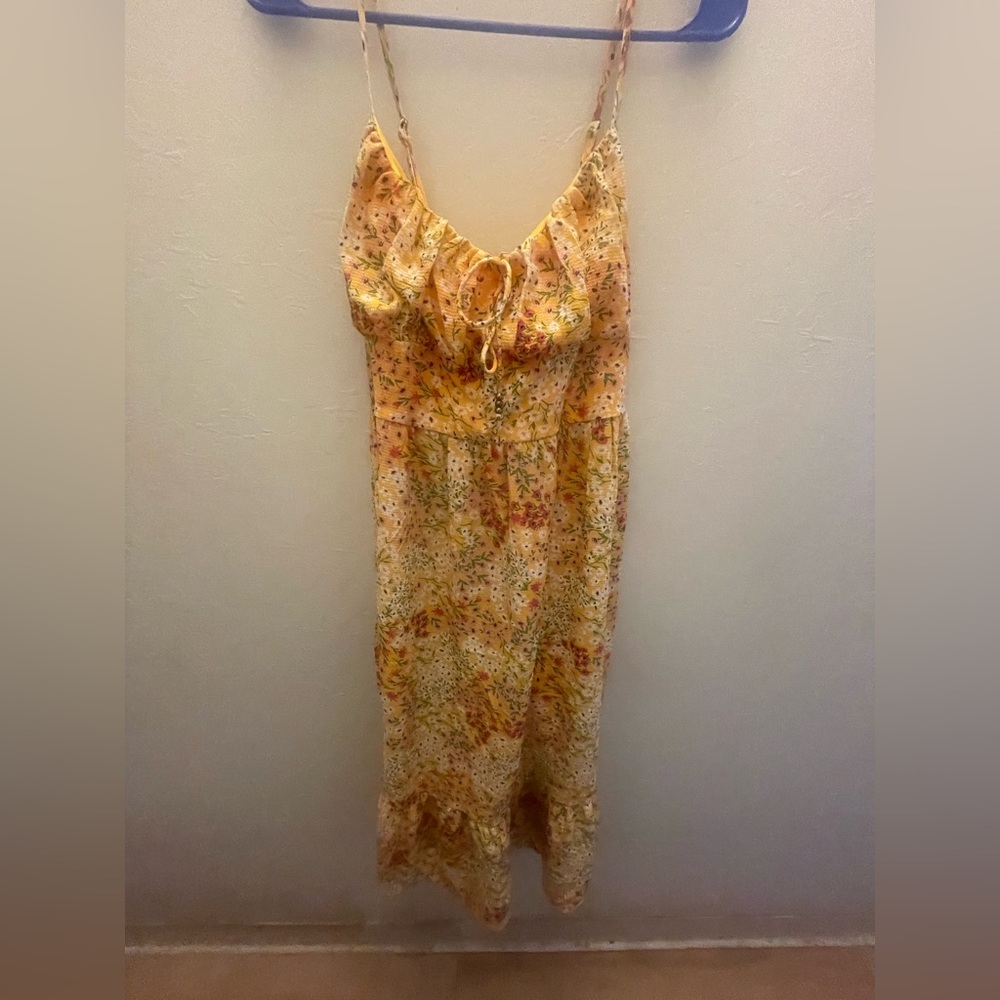 BCBG Floral Yellow Sundress Size XL